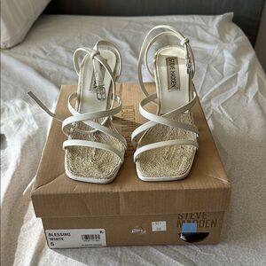 Steve Madden White Strappy Heels for Special Occasions